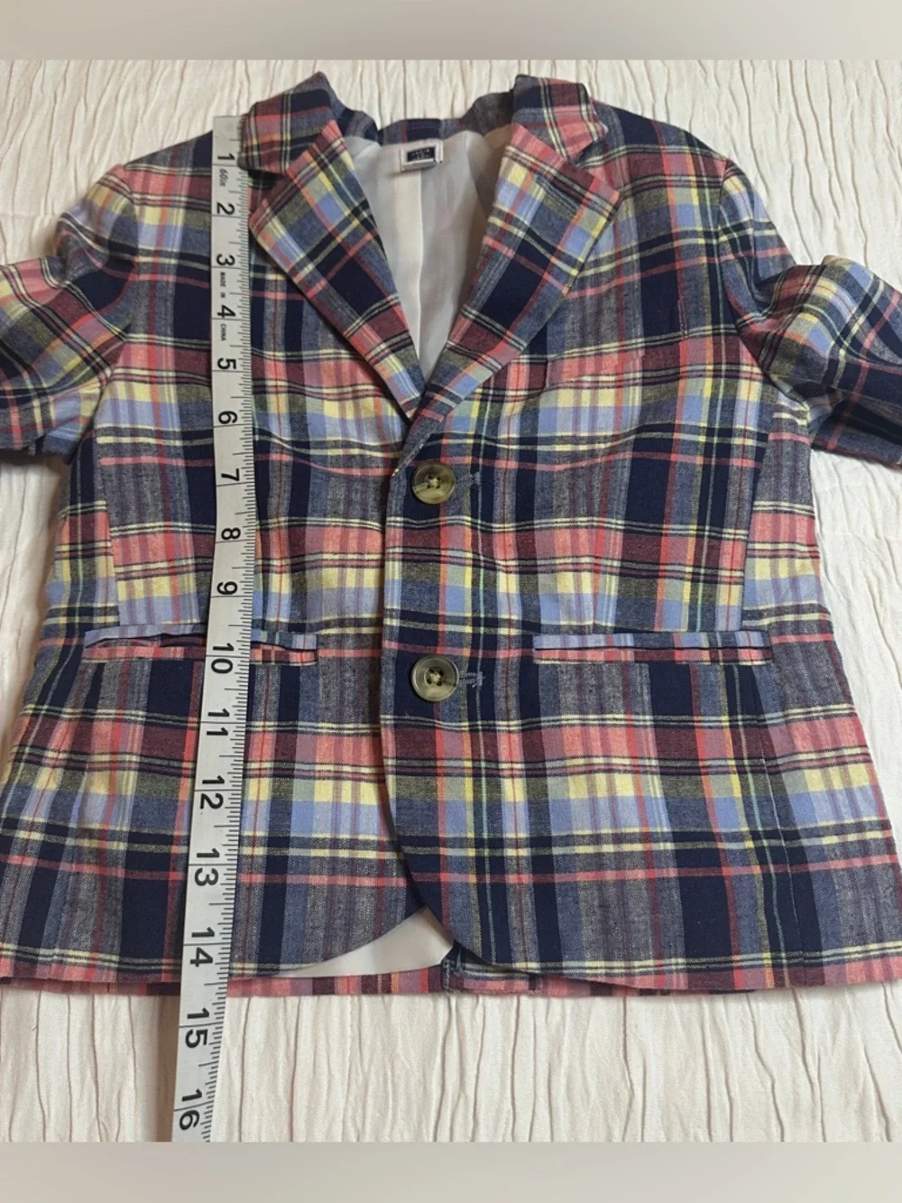 Janie and Jack Plaid Blazer‎ 2T Toddler Linen Blend Preppy Easter Spring Jacket